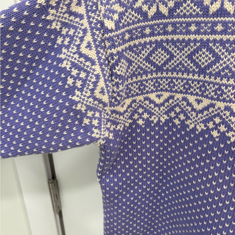 LL Bean Vintage Cotton Fair Isle Knit Sweater Size Large - Picture 9 of 12